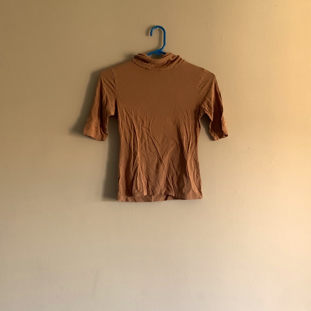 Brown mock neck shirt